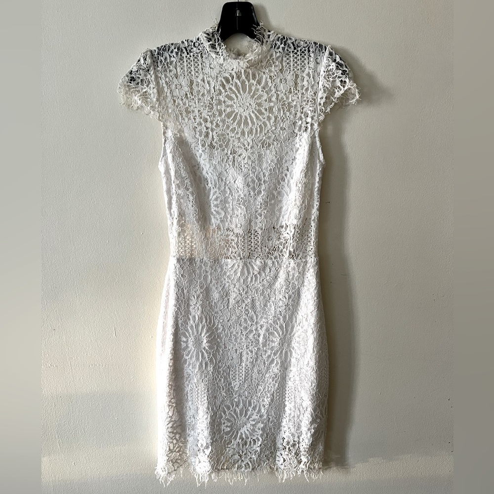 Express white lace cutout cocktail dress, sz 2